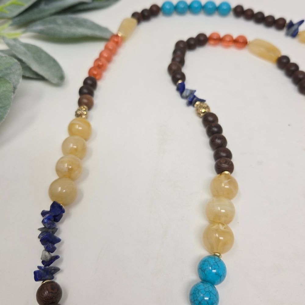 CHICO'S Beaded Stone Long Necklace - Picture 3 of 7